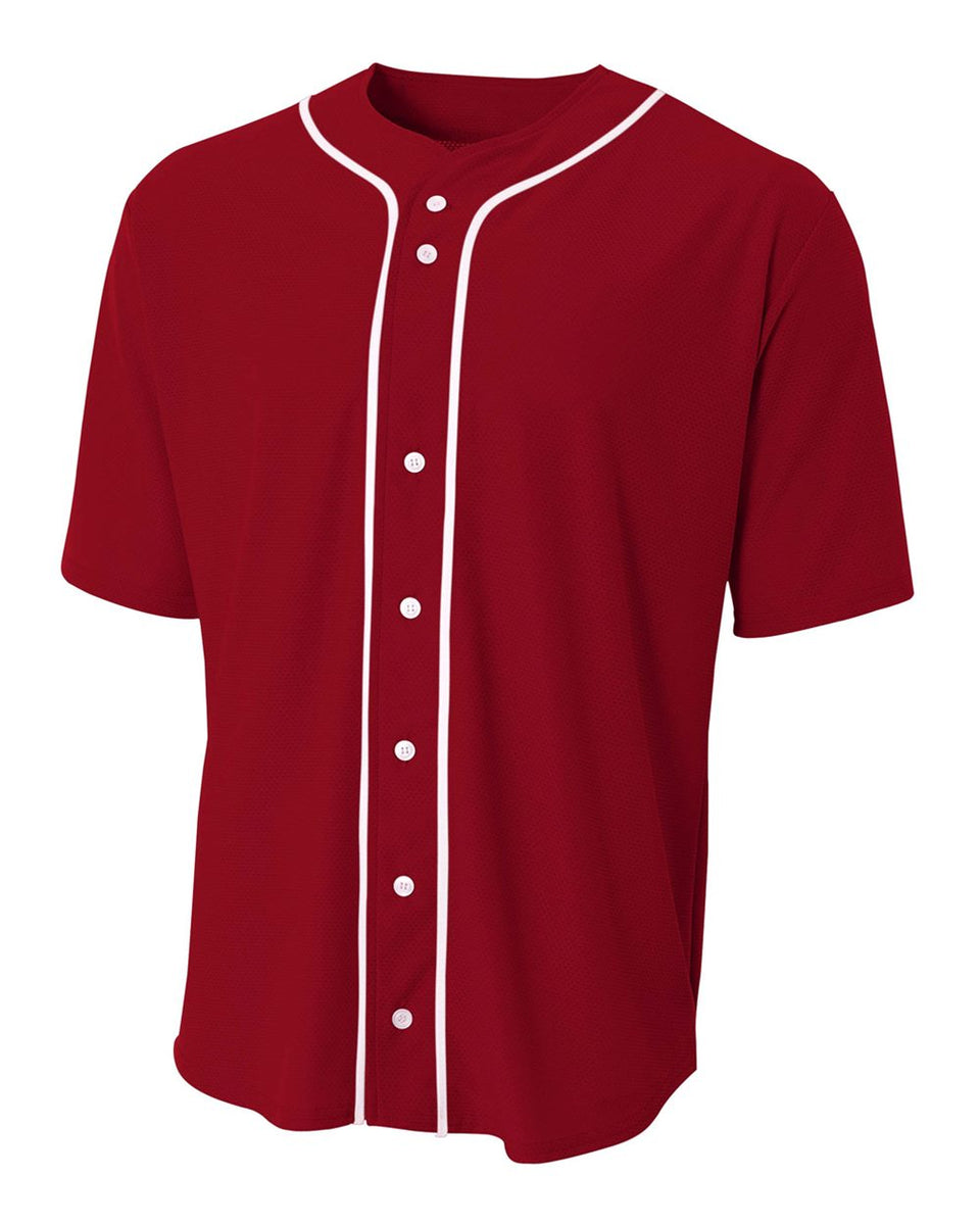 A4 Adult/Youth Full Button Baseball Jersey