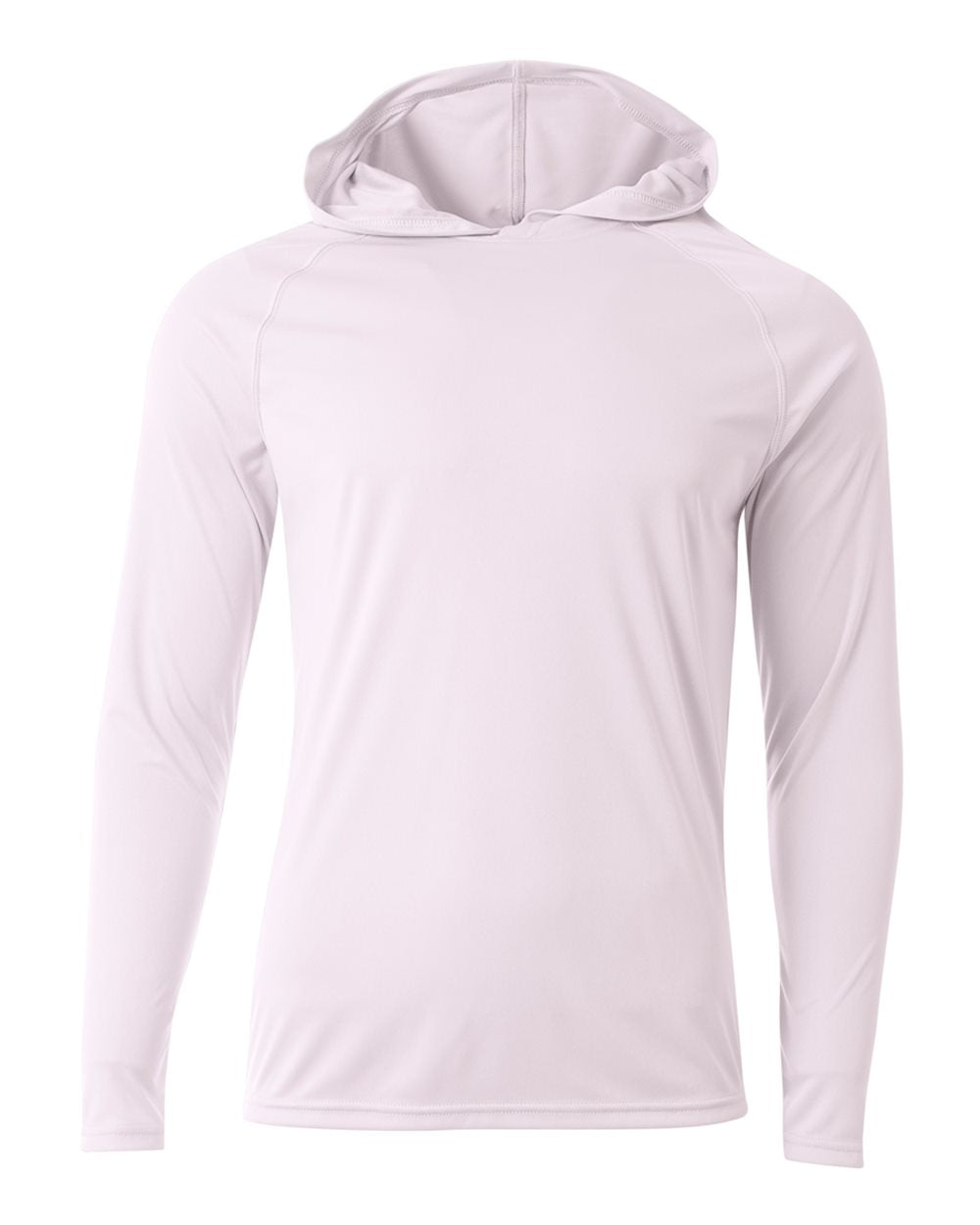 A4 N3409 Men's Cooling Performance Long-Sleeve Hooded T-Shirt, White