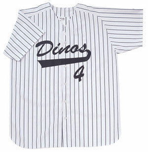White-Black Pinstripe Custom Baseball Jersey - Youth XL
