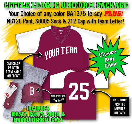 Little League Uniforms, Cap & Uniform Packages