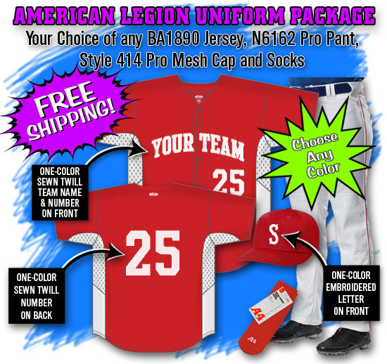 Athletic Knit American Legion Baseball Uniform Package, Baseball