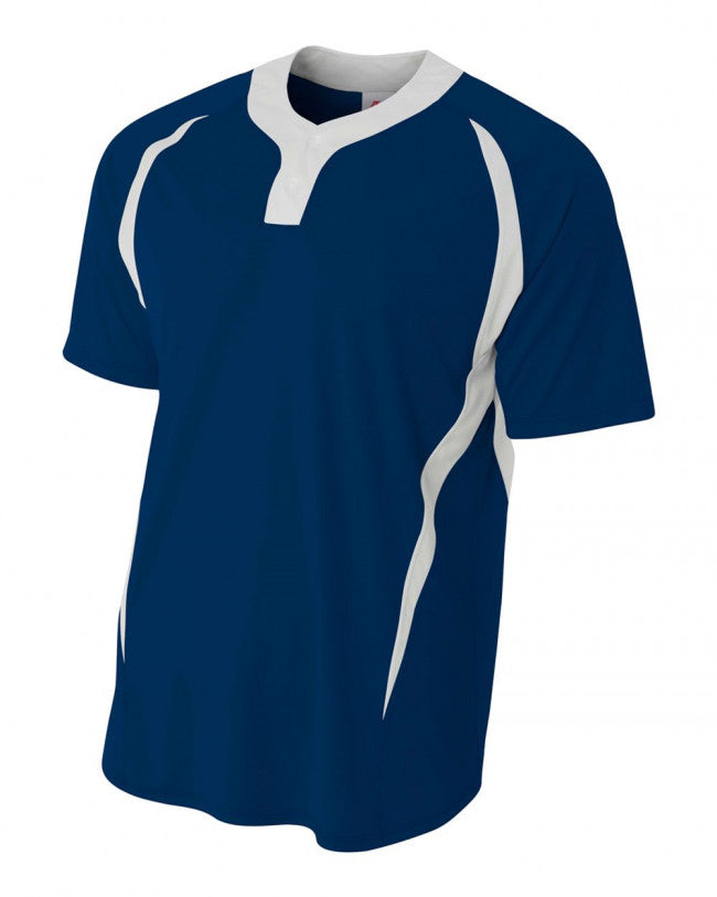 A4 Two-Button Performance Baseball Jersey, 2-Button, Baseball, In-Stock