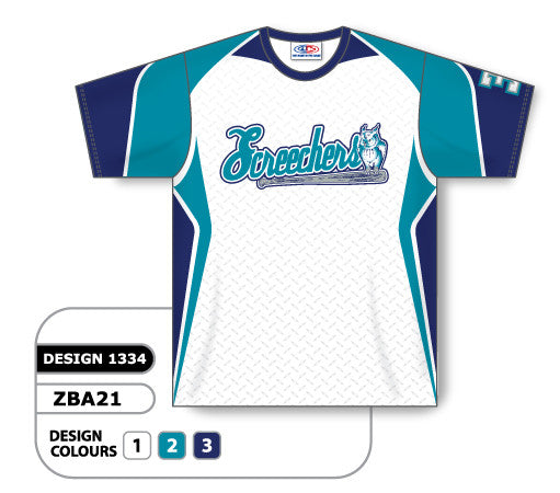 Athletic Knit Custom Sublimated Ladies Short Sleeve Crew Neck Softball Jersey  Design 1322, CustomJersey.com