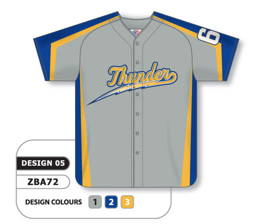 Athletic Knit Custom Sublimated Full Button Baseball Jersey Design 1106 | Baseball | Custom Apparel | Sublimated Apparel | Jerseys Youth L