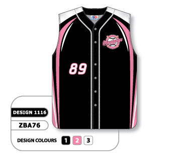 Athletic Knit Custom Sublimated Full Button Sleeveless Baseball Jersey Design 0910 | Baseball | Custom Apparel | Sublimated Apparel | Jerseys Youth XL