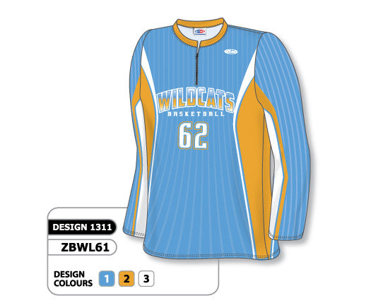 Athletic Knit Sublimated Long Sleeve Basketball Shooting Shirt Design 1308 | Basketball | Custom Apparel | Shooting Shirts | Sublimated Apparel 